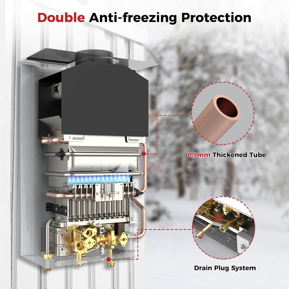 CAMPLUX 16 L Gas Boiler Tankless, Butaan (28-30 mbar)/ Propaan (37 mbar), 32 kW, BD422