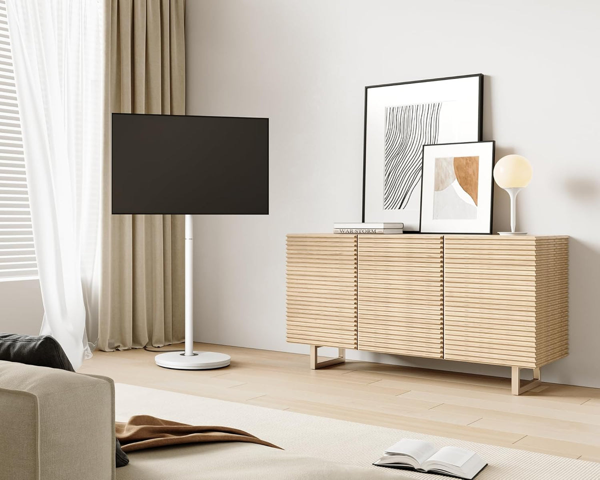 Mobiele Tv-Standaard – Tv-Standaard Op Wielen – Tv-Trolley – Tv-Statief – Televisiestandaard – Voor 24-48 Inch Tv’s – In Hoogte Verstelbaar 1000-1200 Mm