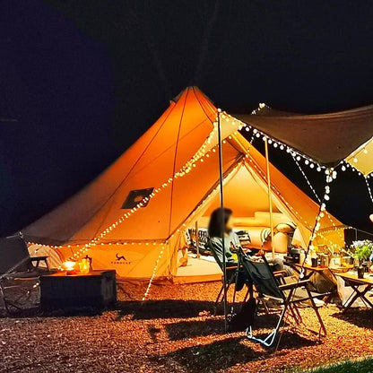 TOMOUNT Klockentent 3 m, 4 m, glamping tent voor 3-6 personen, katoen, familietent, campingtent, tipi-tent, piramidetent voor groepen, gezinnen, outdoor, camping, feesten
