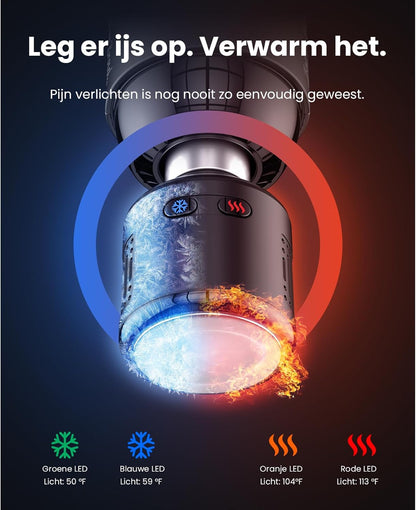 Massagepistool Voor Rug En Spieren – Massage Gun – Massagegeweer – Massageapparaat – Spiermassageapparaat – Met Warmte- En Koudefunctie – 10Mm Amplitude En 4000Mah Accu