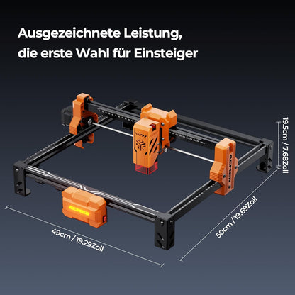 ACMER S2 7W lasergraveermachine, 48W uitgangsvermogen, 300x300mm 10.000 mm/min, houtlasergraveerder voor doe-het-zelf batch-personalisatie, onderwijs en lesgeven, modelbouw