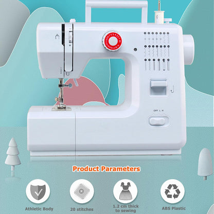 Elektrische naaimachine – Naaimachine – Hobby naaimachine – Compacte naaimachine 31 cm – Draagbare naaimachine – 20 Steektypes – Geschikt voor Jeans tot 12 mm