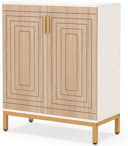 TRIBESIGNS WAY TO ORIGIN Shoe Cabinet, 20 Pairs Modern Shoe Storage Cabinet with Doors, 6 Tier Free Standing Shoe Organizer Rack for Living Room, Closet, White and Brown