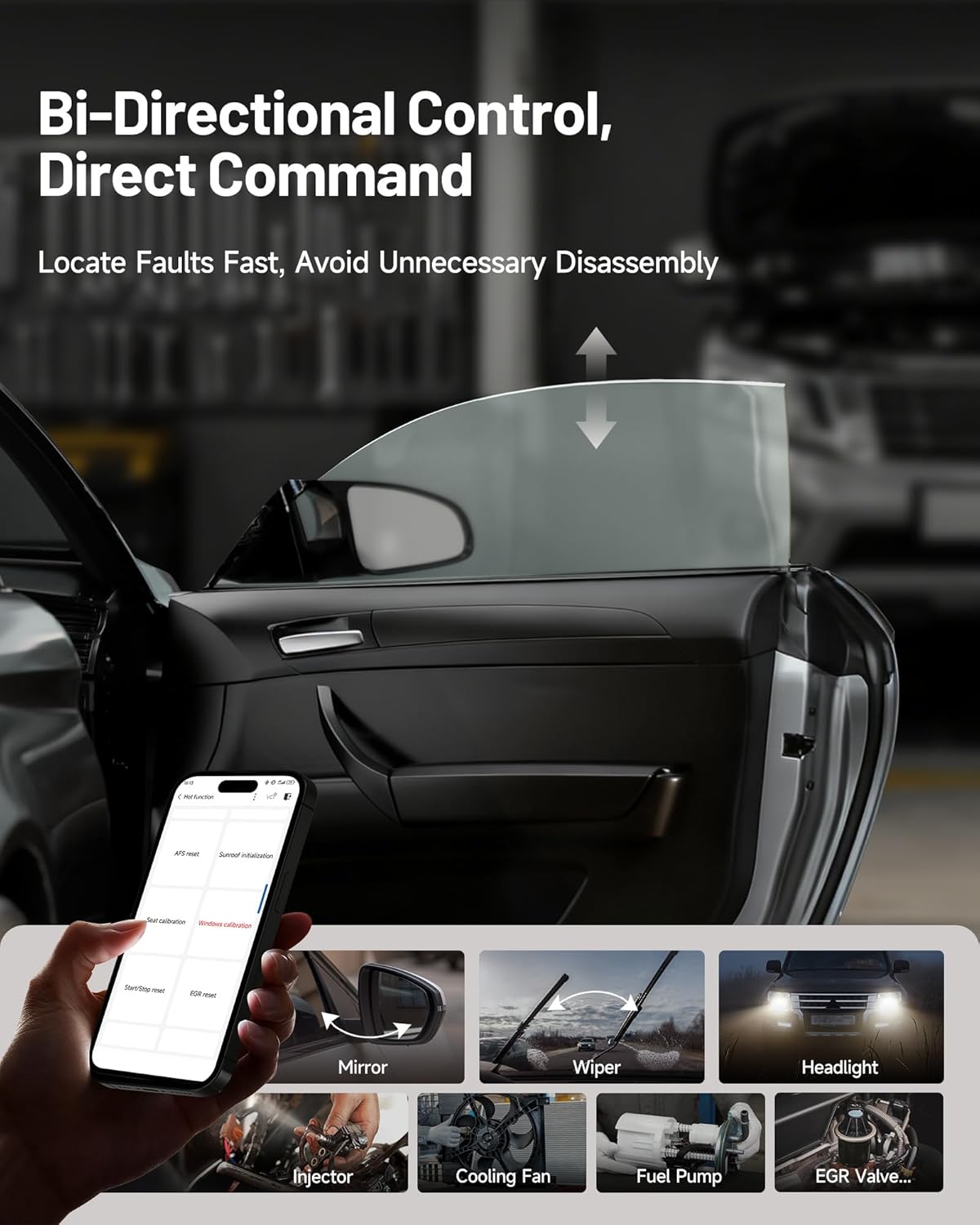 OBD2 Scanner – Diagnoseapparaat – Autocodelezer – Foutcode Scanner – Diagnose Tool – Draadloos Bluetooth – Tweewegcommunicatie & 30+ Onderhoudsfuncties