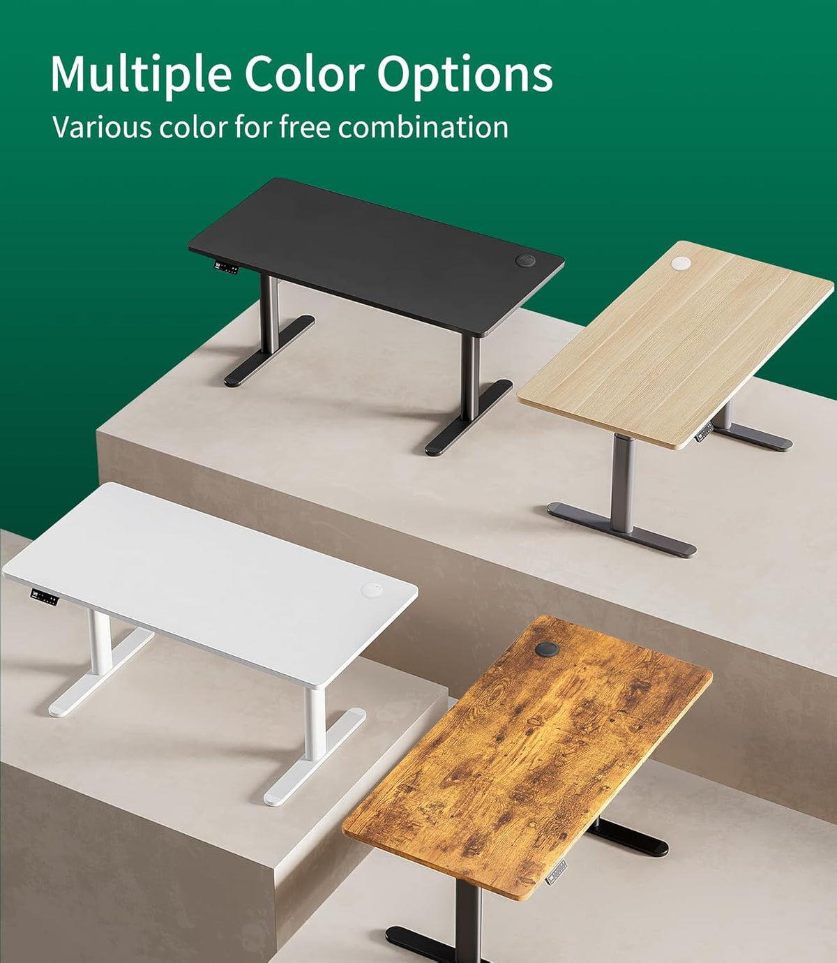 MAIDeSITe Tabletop 140x70cm Desktop 25mm Thick - DIY Stable Desktop - Perfect For Height Adjustable Desks - QUORE