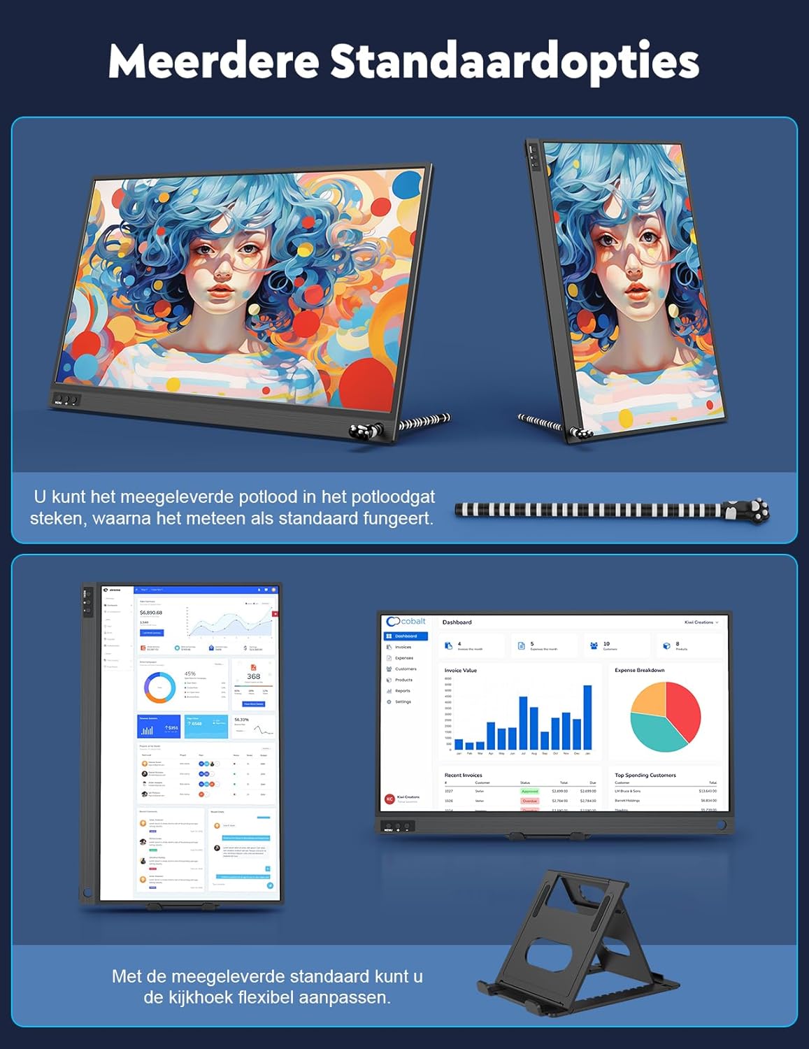 Portable Monitor 15.6" 1080P FHD Portable Monitor IPS Screen, Portable Screen Laptop Extender Plug and Play, USB C HDMI Portable Screen for Laptop/PC/Mac/Phones/PS45/Switch with Stand - QUORE
