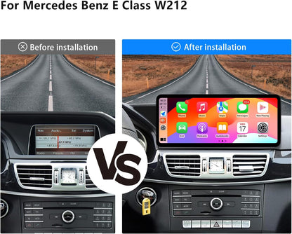Ultra schmal 12,3 Zoll Carplay für Mercedes Benz E Klasse 2013-2014 W212 E200 S212 Auto Multimedia Stereo Android Auto Radio Touchscreen 4 Türen Auto (Linux 4.5 System)
