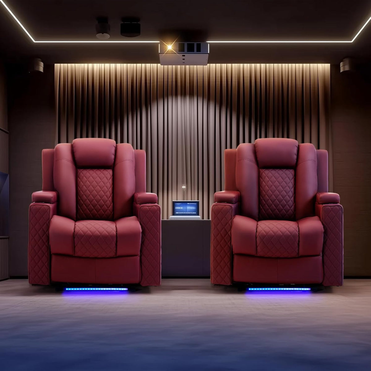 Relaxfauteuil – Relaxstoel – Fauteuil – Elektrische Stoel – TV Stoel – Verstelbaar Elektrisch – Met LED Verlichting – Rood Kunstleer