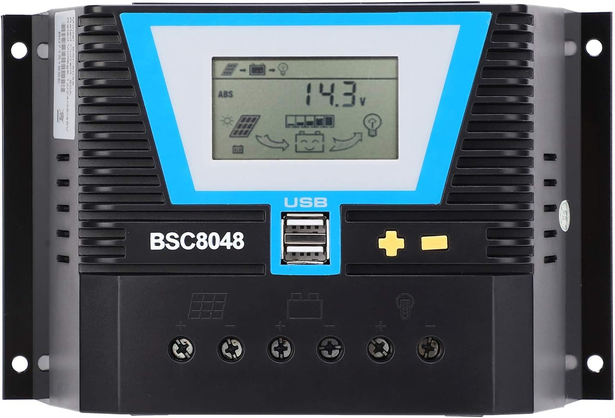 Solar Charge Panel,Solar Charger Controller, Battery Intelligent Regulator Zonne-energie, Discharge Control Regulator, voor verschillende batterijen BSC8048 80A 12V/24V/36V/48V Charging Control