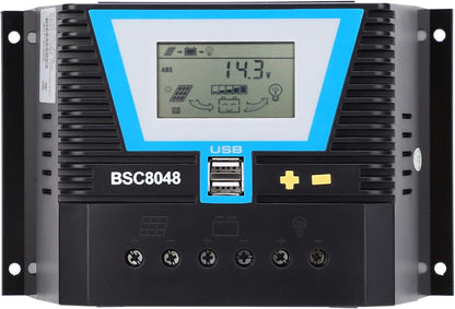 Solar Charge Panel,Solar Charger Controller, Battery Intelligent Regulator Zonne-energie, Discharge Control Regulator, voor verschillende batterijen BSC8048 80A 12V/24V/36V/48V Charging Control