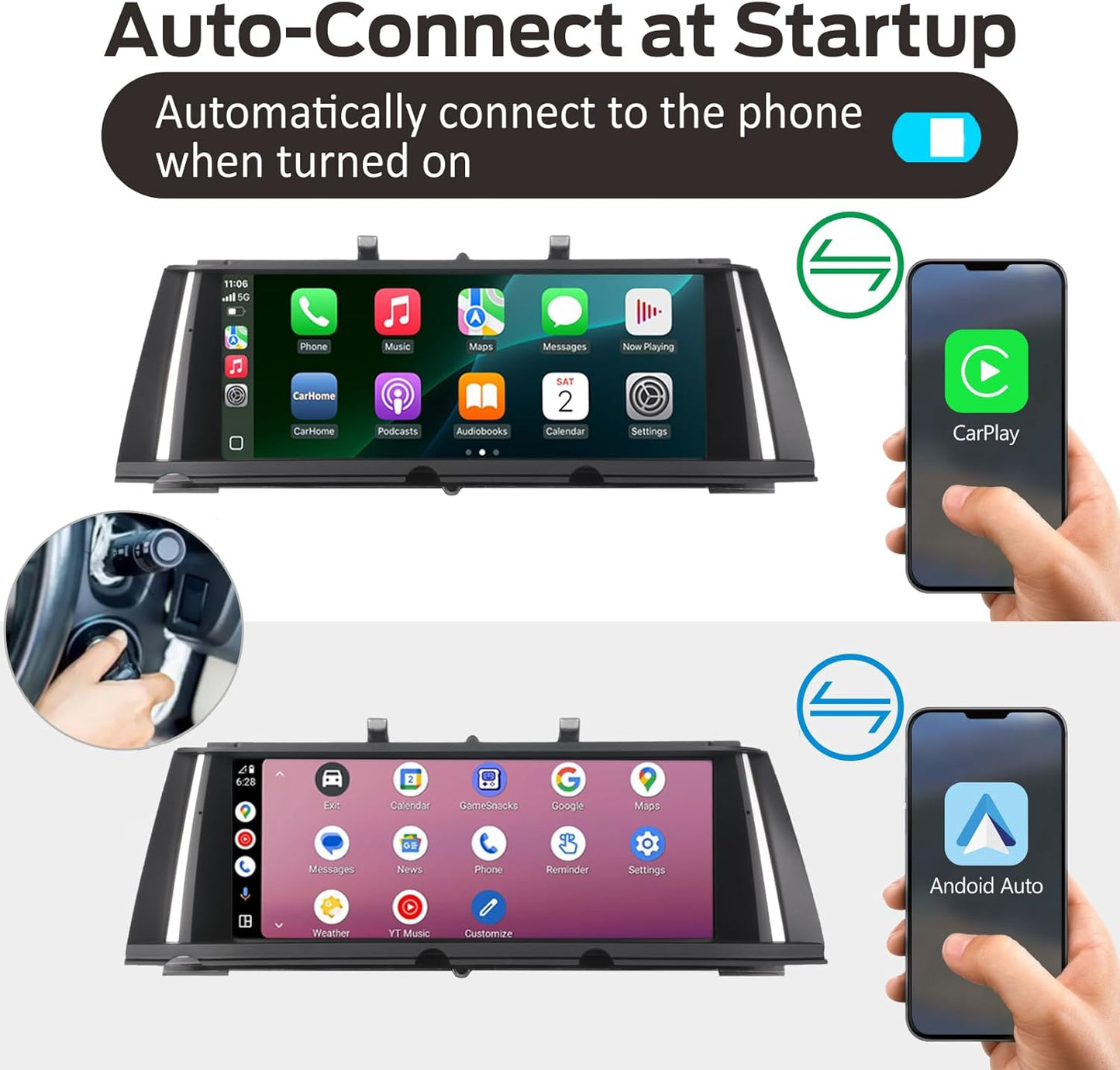 Autoradio – Multimedia Systeem – Navigatie Unit – Infotainment Dashboard – Linux Headunit – Snelle Opstarttijd – Draadloze CarPlay & Android Auto