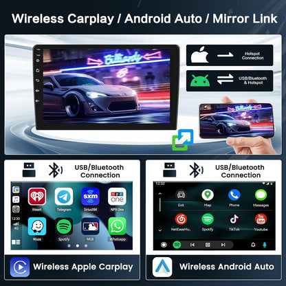 Inefala 8-Core 4+64GB Radio voor Fiat 500X 2014-2020 Android met Wireless CarPlay Android Auto, 9 Inch Stereo Touch Soporta Bluetooth WIFI 59UI 32 EQ DSP GPS Stuurwielbediening