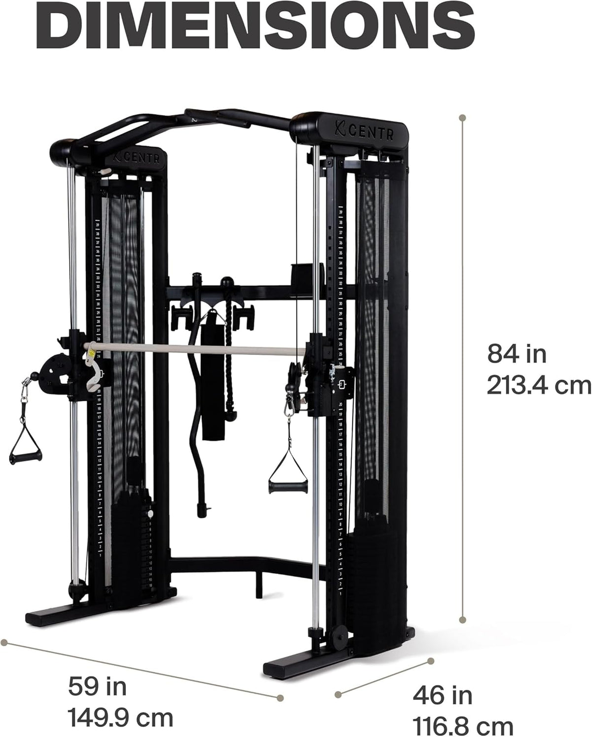 Centr Functional Trainer for Home Gymnastics - Multifunctional Cable Machine Home Gym System - Training Weight Machine for Strength Training - Compact Exercise and Fitness Equipment Set for the - QUORE