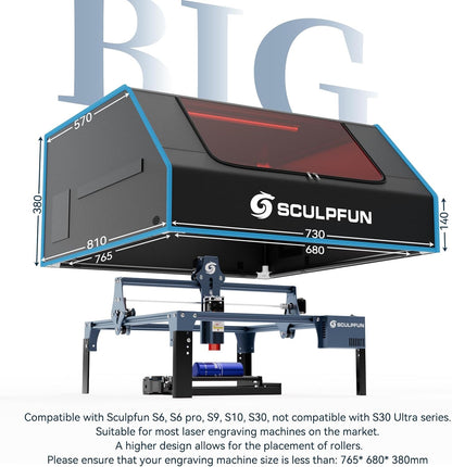 SCULPFUN B1 Lasergraveerbehuizing, 680 x 765 x 380 mm, laserbehuizing voor lasergraveermachine, beschermende behuizing voor lasersnijder, laserbehuizing, beschermhoes, vuurvast, waterdicht