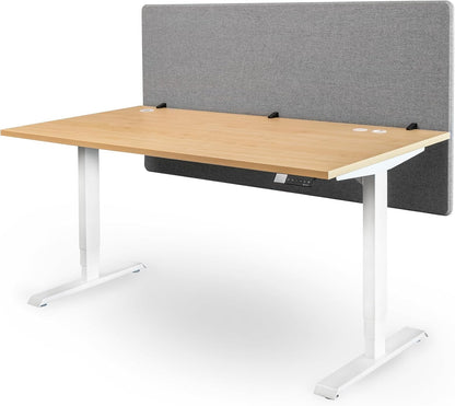Ergotopia Akoestische Scheidingswand voor Bureau (120 x 80 x 2,8 cm), Verstelbare Zichtbescherming voor Kantoor | Focus Bureauscheidingswand in Grijs, Geluidswerende Ruimteverdeler met Klemmen