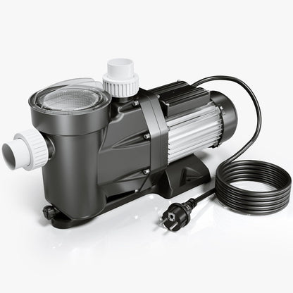 Wiltec poolpomp 19200 l/h 750 W zwembadpomp met 3,5 meter aanzuighoogte, filterpomp voor pools, circulatiepomp met ingebouwde vezelopvang