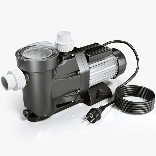 Wiltec poolpomp 19200 l/h 750 W zwembadpomp met 3,5 meter aanzuighoogte, filterpomp voor pools, circulatiepomp met ingebouwde vezelopvang