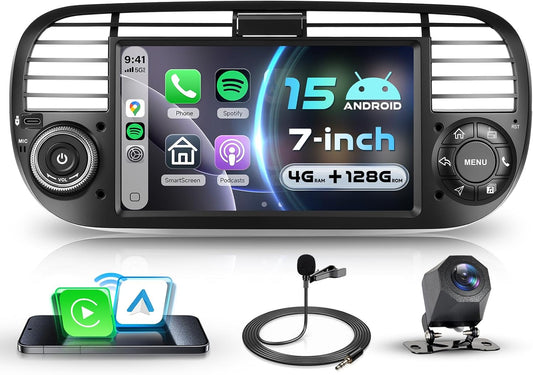 Android 15 Autoradio – Multimedia Systeem – Navigatie Unit – Inbouw Radio – Auto Entertainment – 7 Inch IPS HD Touchscreen – Draadloze CarPlay & Android Auto