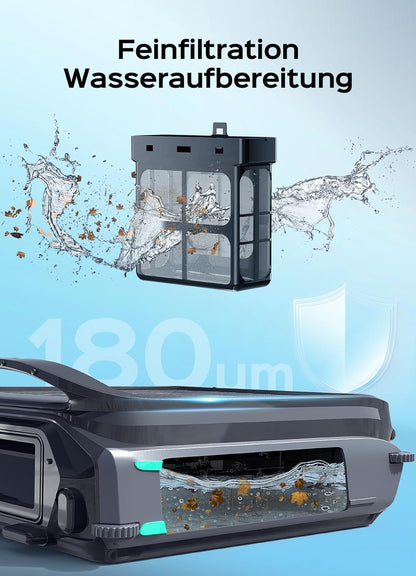 WYBOT F1 Solar Pool Skimmer, zwembadrobot met accu, ultrastil, app-bediening, voor alle zwembaden, zwart-groen (oplader niet inbegrepen, zie speciale aanbieding)