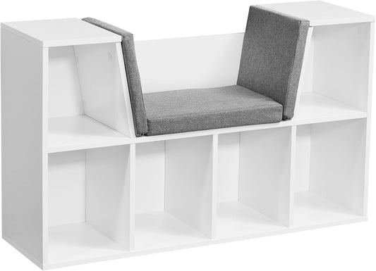 Design Bank – Opbergbank – Schoenenbank – Zitbank – Opbergbank – 101,5 x 61,5 x 30 cm – Melamine Coating & Afneembaar Wasbaar Kussen - QUORE