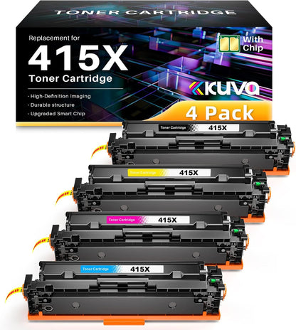 Kuva Toner Set – Compatible Toners – Laserjet Toner – Cartridge Set – Printer Toner – Met Chip – Hoge Paginaopbrengst Tot 7500 Zwart & 6000 Kleur