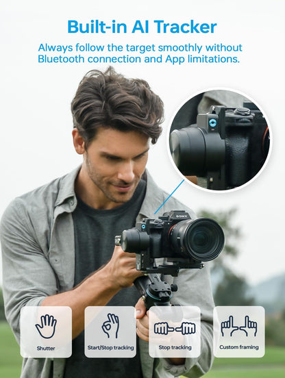Feiyu SCORP 2 DSLR camera stabilisator gimbal voor Canon/Sony/Panasonic/Nikon/Fujifilm, 2,5 kg laadvermogen, touchscreen, 13 uur batterijduur