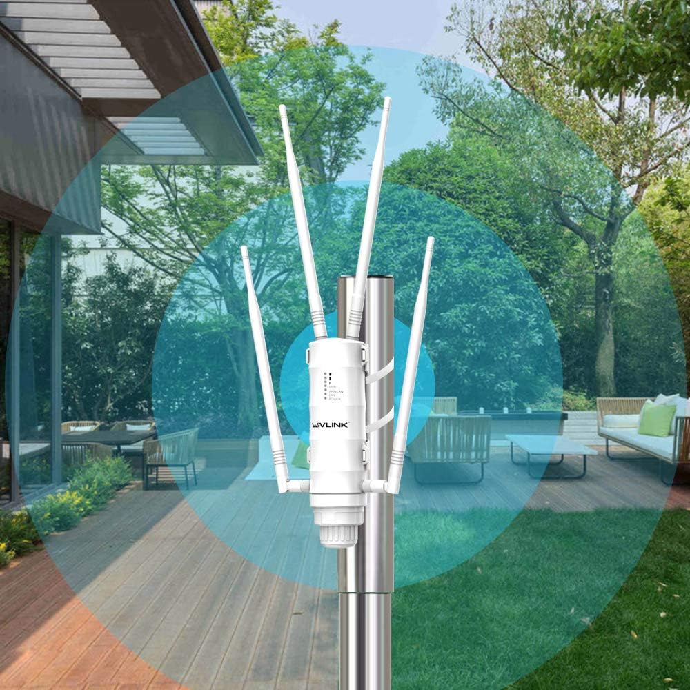 WAVLINK AC1200 Weerbestendig Outdoor Long Range Wireless Access Point Dual Band 2,4 + 5G 1200 Mbit/s Wi-Fi AP/Wi-Fi Repeater/Easymesh 3-in-1 met PoE, Gigabit poort