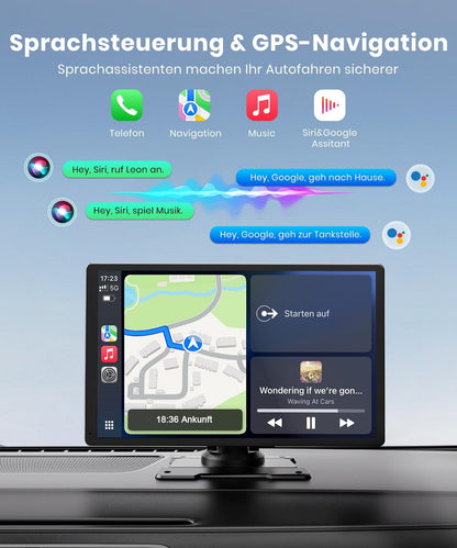 9,26 inch CarPlay Display met IPS touchscreen, draadloze Apple CarPlay en Android Auto, Bluetooth 5.0, Mirror Link, FM en AUX, snelle plug-and-play-installatie voor oudere voertuigen
