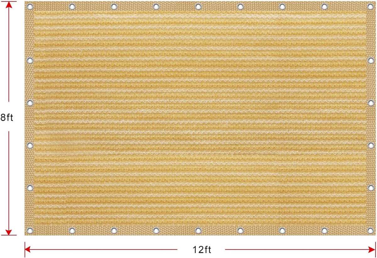 Shatex 8x12ft 90% UV Blok Outdoor Zonnebrandcrème Schaduw Panel, Patio/Venster/RV Luifel, Getapete Rand met Doorvoertule