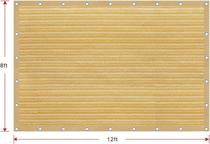 Shatex 8x12ft 90% UV Blok Outdoor Zonnebrandcrème Schaduw Panel, Patio/Venster/RV Luifel, Getapete Rand met Doorvoertule