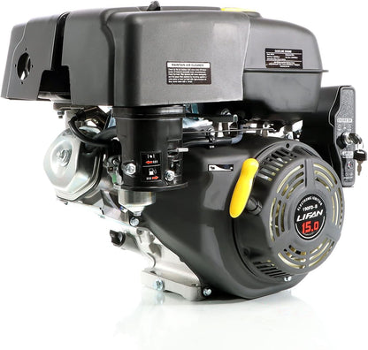 LIFAN 190 FD-B E-Start benzinemotor met 15 pk 1-cilinder voor kleine machines en karts, luchtgekoelde 4-taktmotor met 25 mm krukas, OHV-kleppenaandrijving en 420 cc cilinderinhoud