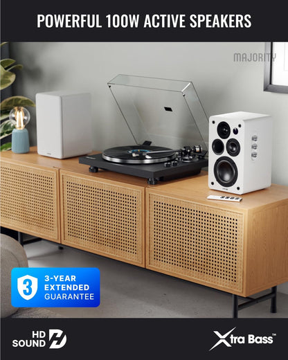 Actieve Boekenplankluidsprekers Wit – Boekenplank Speakers – Hifi Speakers – Tv Speakers – Pc Speakers – 2.2 Stereosysteem – 4 Inch Woofer