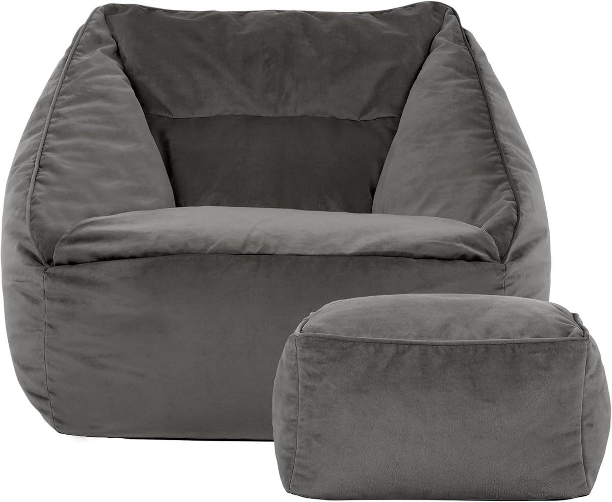 Beanbag Fauteuil – Zitzak Stoel – Lounge Fauteuil – Sessel Zitzak – Hocker – Fluweel Velvet – Inclusief Vulling – Lichtgewicht & Verplaatsbaar