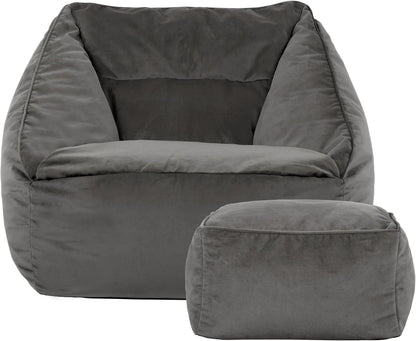 Beanbag Fauteuil – Zitzak Stoel – Lounge Fauteuil – Sessel Zitzak – Hocker – Fluweel Velvet – Inclusief Vulling – Lichtgewicht & Verplaatsbaar