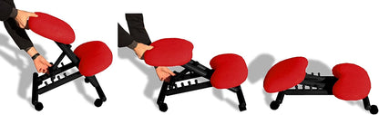 cinius Ergonomische stoel zwart met rode zitting