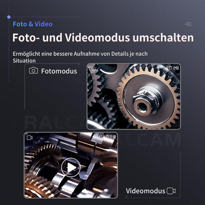Ralcam Endoscoopcamera met licht, endoscoop, 6,2 mm, inspectiecamera, 3,5 inch, HD, 720P, buiscamera, camera's met 6 leds, IP67 waterdicht, 2 m halfharde kabel, telescopische camera, autogereedschap