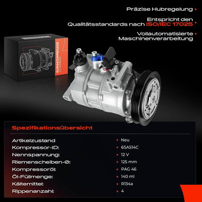 Frankberg 1 x klimaatcompressor compatibel met Q8 4MN 3.0L 2021-2021 Cayenn.e 92A 3.0L 2019-2021 Cayenn.e 9YA 2.9L-3.0L 2019-2021 Panamer.a 971 2.9L-3.0L 2017-2021 Vervanging # 4M0816803F