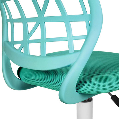FurnitureR 2 stuks Home Office-stoel, ergonomische verstelbare hoogte draaibare rolstoel, computerstoel voor thuis, kantoor en studie, metaal, roze, turquoise, 38,5 cm x 40 cm x 75-87 cm