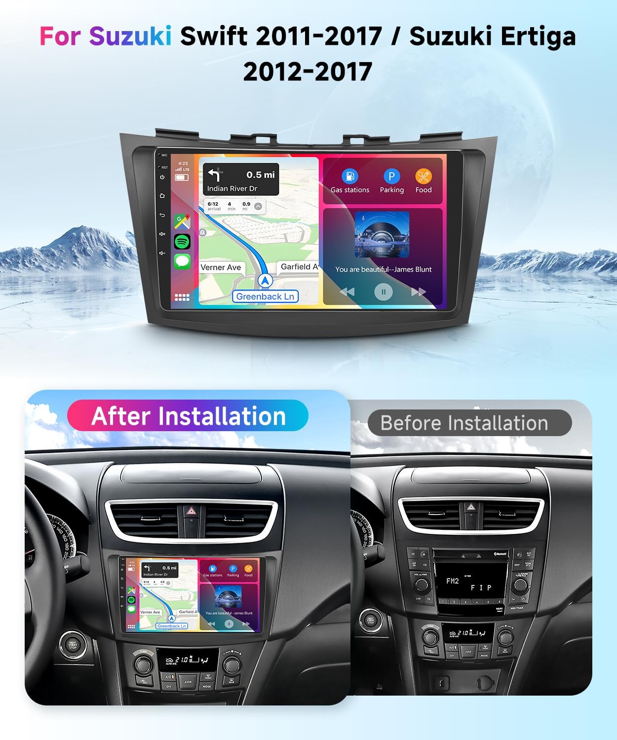 Autoradio – Auto Radio – Car Stereo – Multimedia Speler – Android 15 – 9 Inch HD 2,5D Touchscreen – Draadloze CarPlay & Android Auto