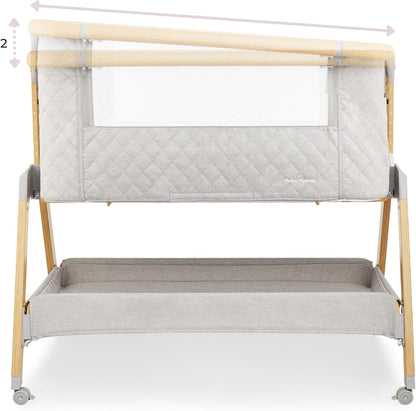 Moby-System, Dreemy 3-in-1 opklapbed, voor kinderen tot 9 kg, 7-traps hoogteverstelling, 4 transportwielen, afneembare zijwand, plank onder het bed