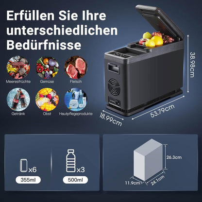 AAOBOSI Mini Compressor Koelbox 8L - Elektrische -15℃ Met APP-Bediening, 12/24V Voor Auto, Vrachtwagen en Caravan