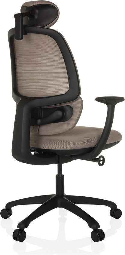 hjh OFFICE Professionele bureaustoel RI-COVER stof/netstof Grijs
