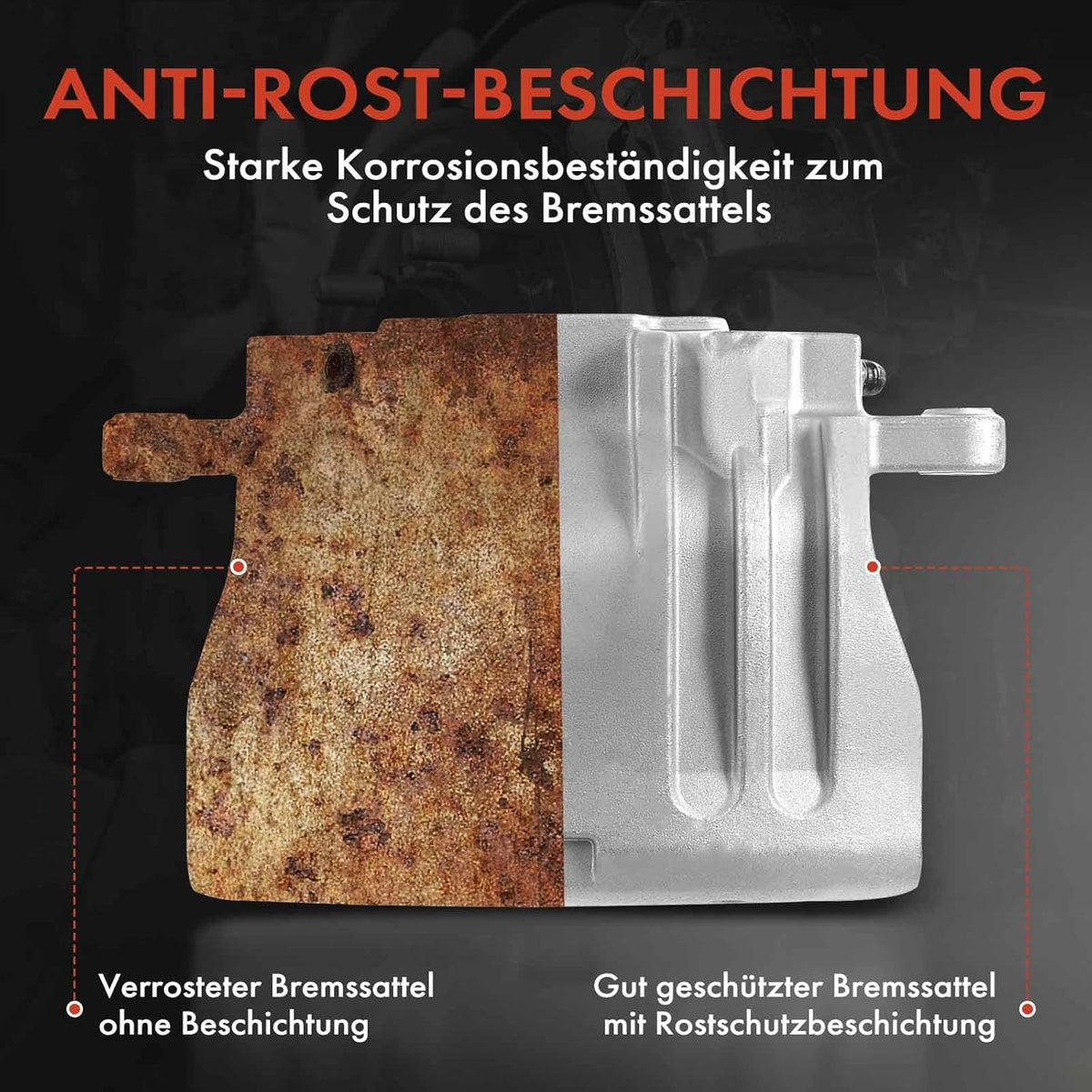 Frankberg Remklauw remklauw compatibel met Infiniti Q50KolE.O.S remklauw zonder rem front links en rechts één kant 2 pistons set van twee stuks vervanging # 410114GA0A