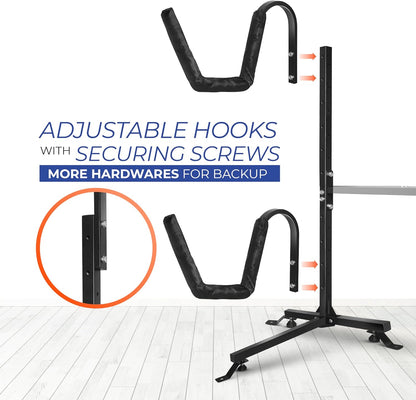 Yes4All 170 lbs Opslag Vrijstaand Dubbel Kajakrek voor Garage, Duurzame Stalen Outdoor Kajak Stand, Ideaal voor Kajaks, Surfboard, Paddle Board