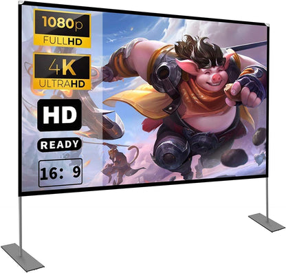 Projectiescherm 100 inch 4K HD 16: 9 scherm opvouwbare projector, wasbaar, draagbaar, anti-kreuk voor videoprojectoren, dubbelzijdige projectie voor thuis/buitenbioscoop (100 inch)