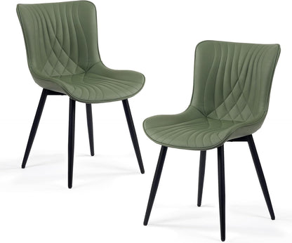 YOUTASTE Eetkamerstoelen set van 2 olijfgroen