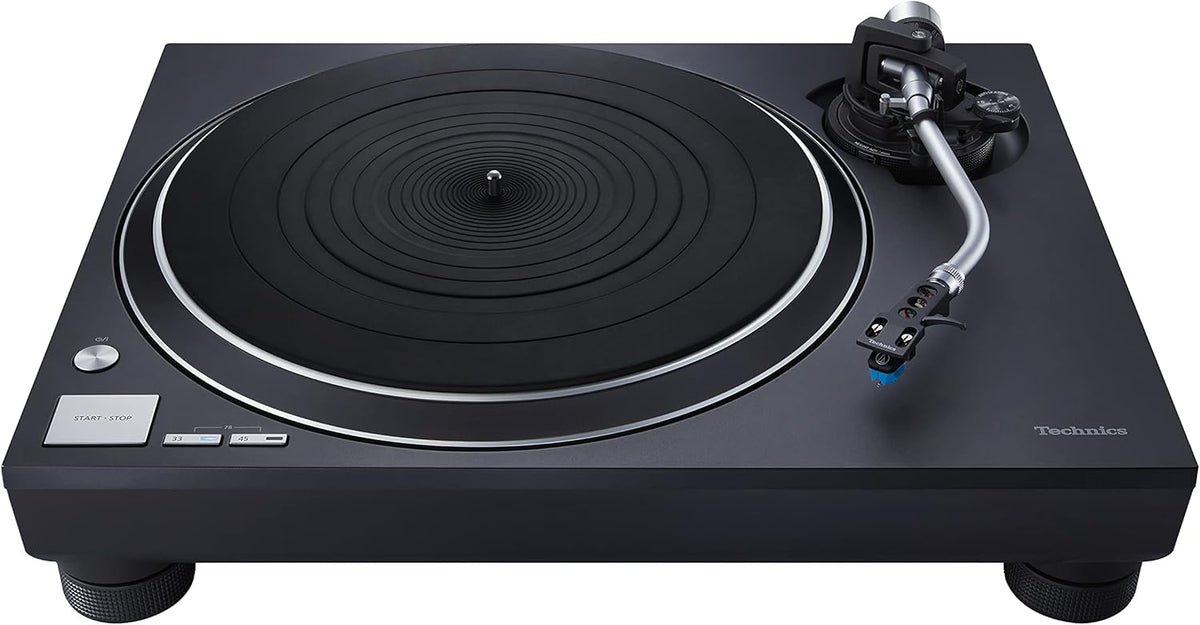 Technics SL-100CEG-K Direct Drive Draaitafel Systeem met AT-VM95C Cartridge, Auto Lifter, Kernloze Motor, Vinylspeler met 3 Snelheden, Zwart