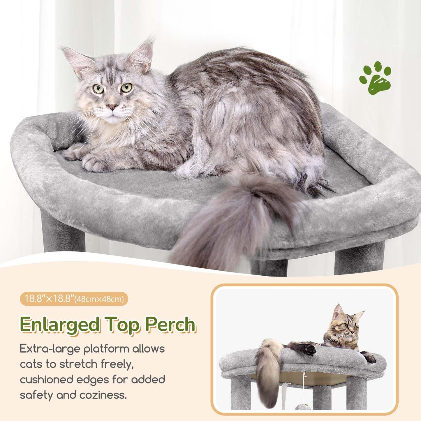 Krabpaal – Kattenboom – Kattentoren – Krabmeubel – Kattenhuis – Hoogte 188 cm – Extra Stabiel Met Sisal