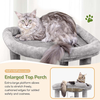 Krabpaal – Kattenboom – Kattentoren – Krabmeubel – Kattenhuis – Hoogte 188 cm – Extra Stabiel Met Sisal