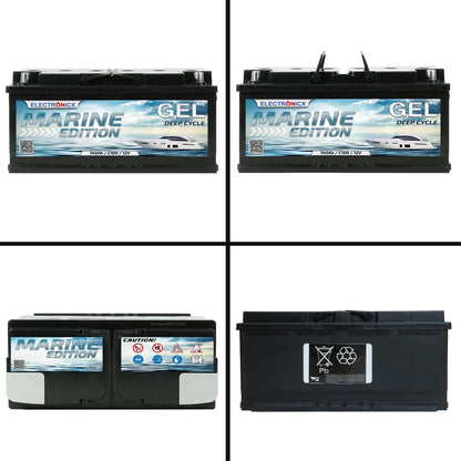 Electronicx GEL 12V 140Ah Marine Edition Deep Cycle accu – onderhoudsvrij en lekvrij – voor camper, boot, jacht – 393×175×190 mm – vrijetijdsaccu – pluspool rechts